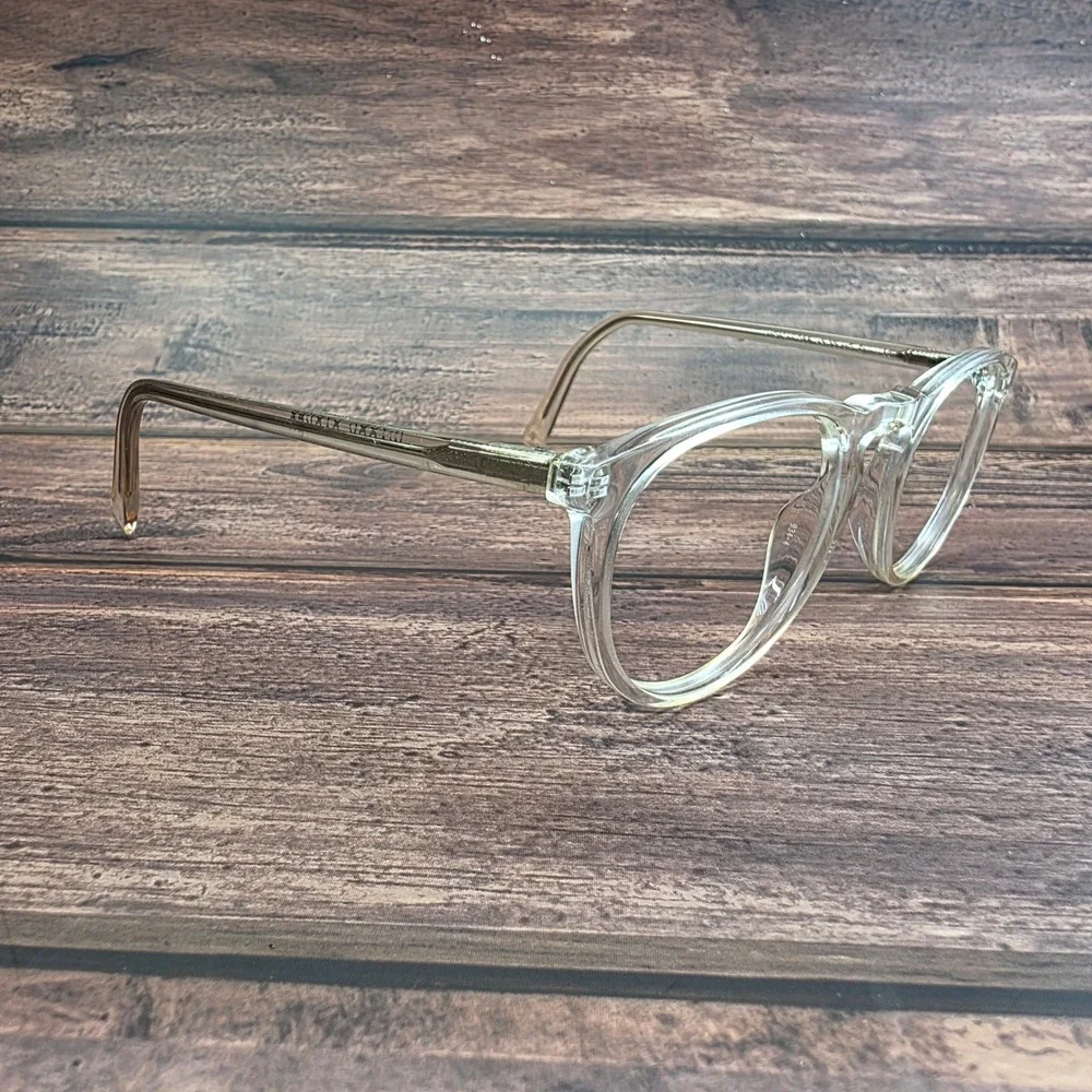 Warby Parker Haskell 500 Clear Crystal Round Eyeglasses Frames 49-22-145 Womens